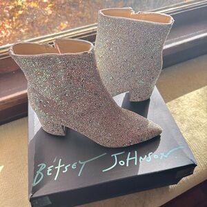 Betsey Johnson heeled boots worn once